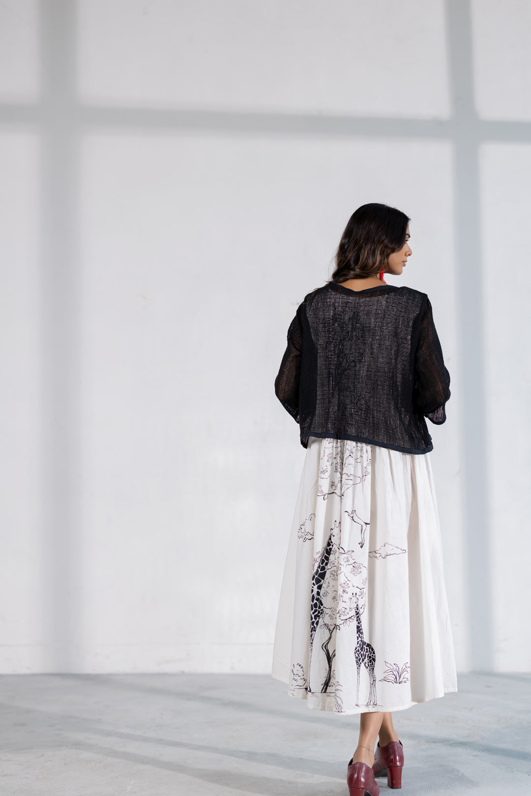 Savannah Smocked Midi Dress with Shrug