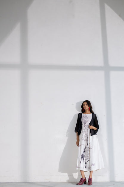 Savannah Smocked Midi Dress with Shrug