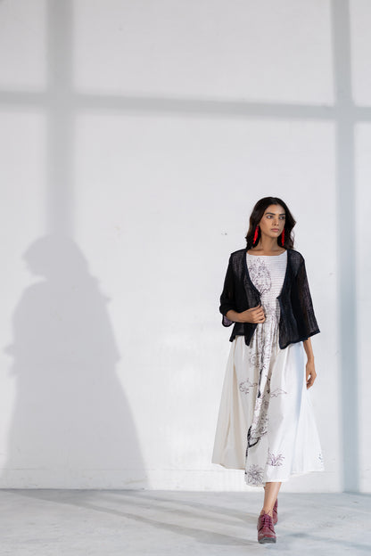 Savannah Smocked Midi Dress with Shrug
