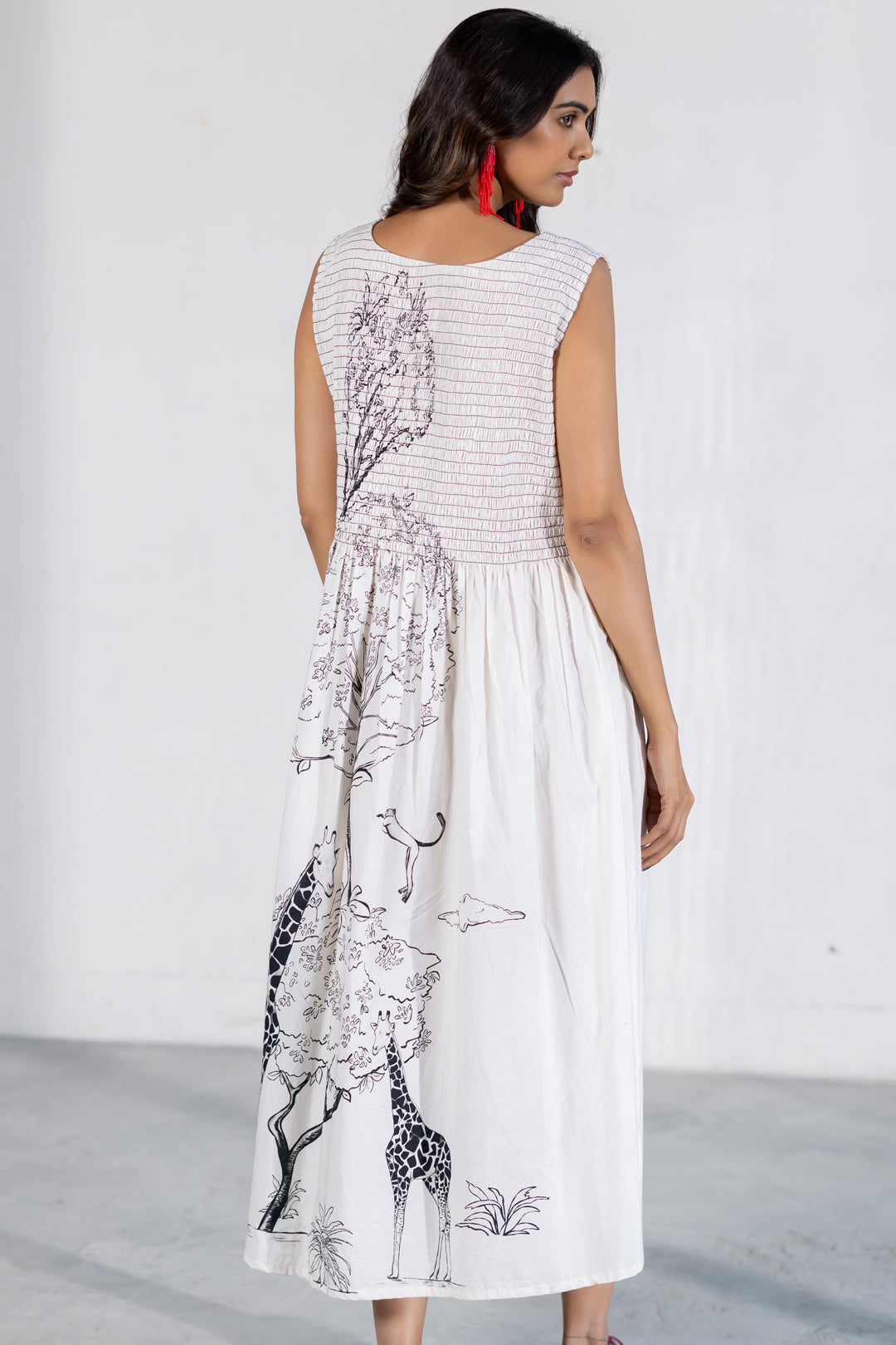 Savannah Smocked Midi Dress with Shrug