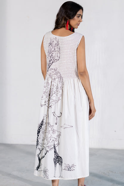 Savannah Smocked Midi Dress with Shrug
