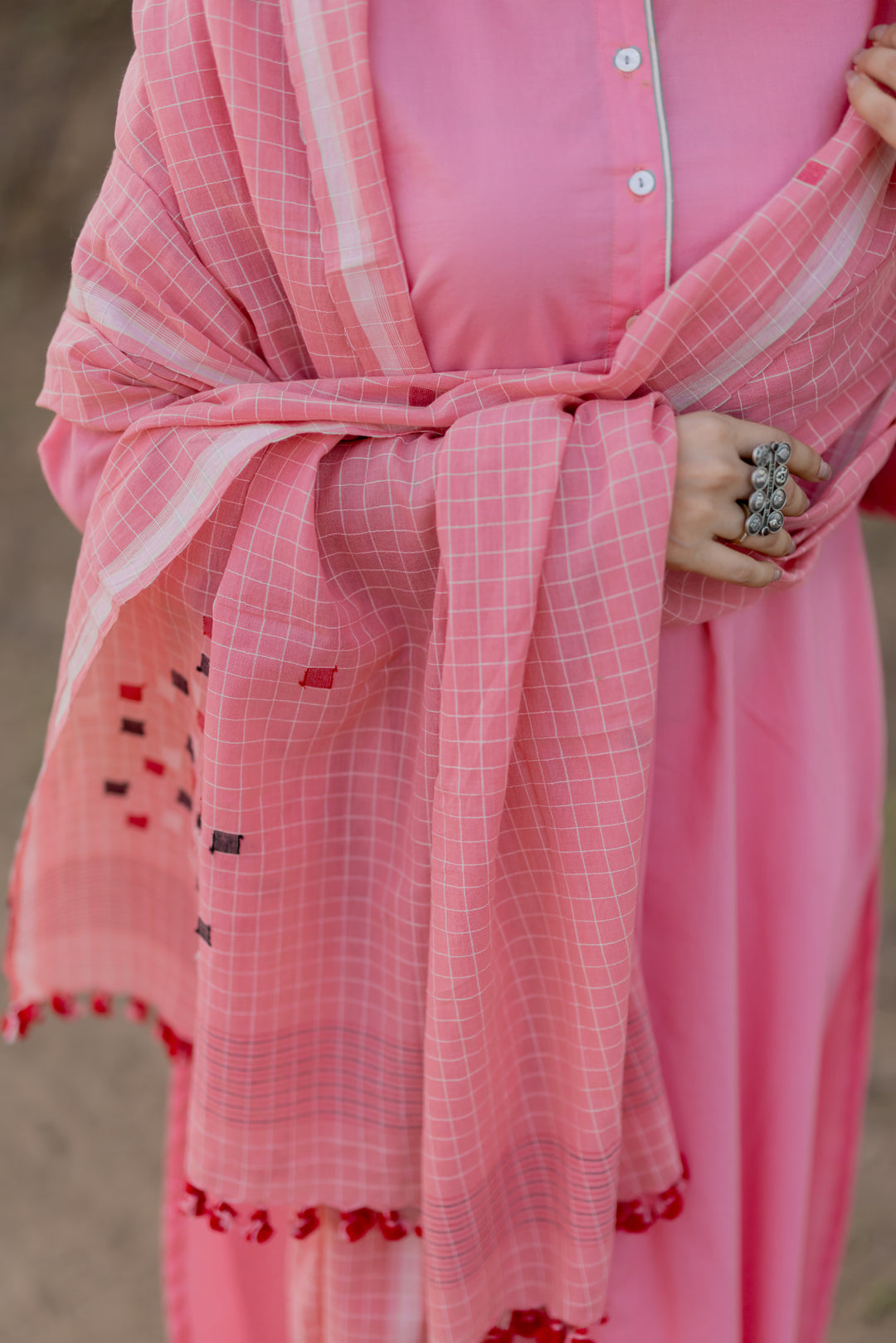 Gulnaar Pink Kurta Set with Dupatta