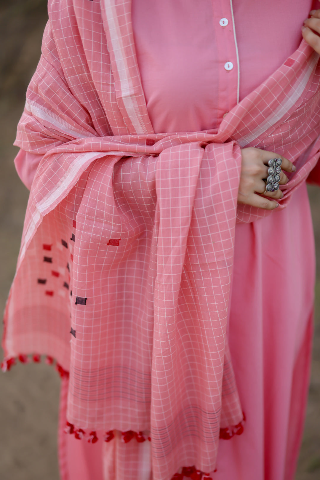 Gulnaar Pink Kurta Set with Dupatta