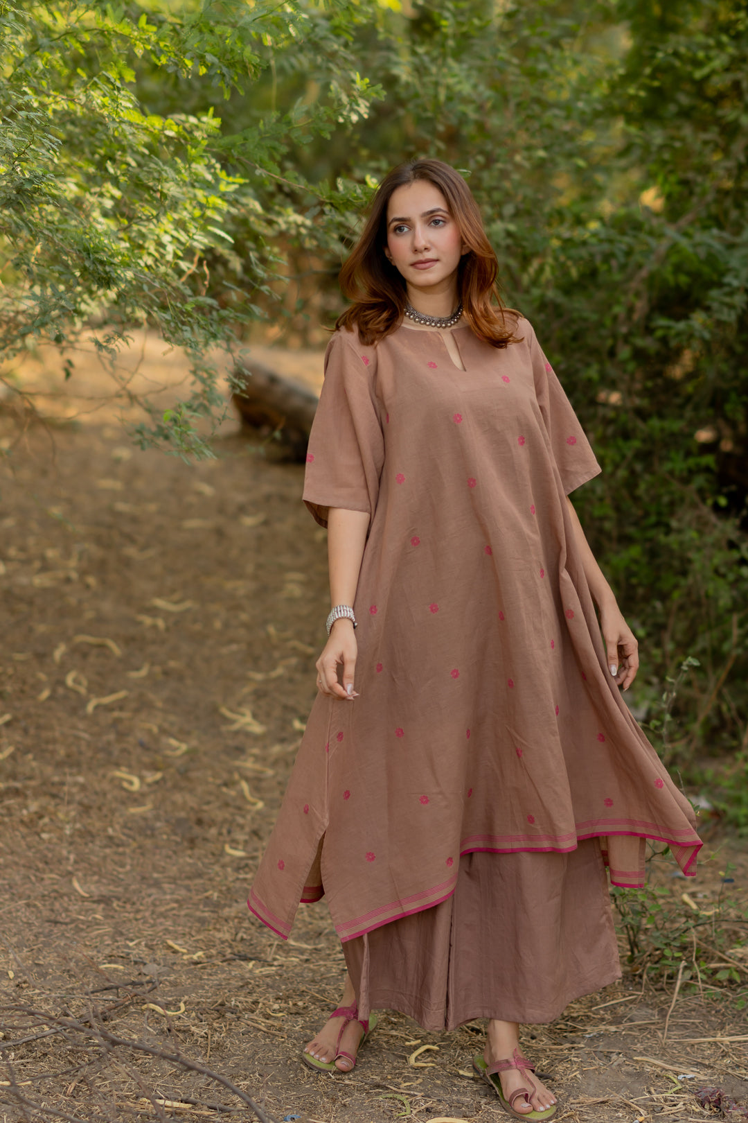 Truffle Pink Jaamdani Kurta Set