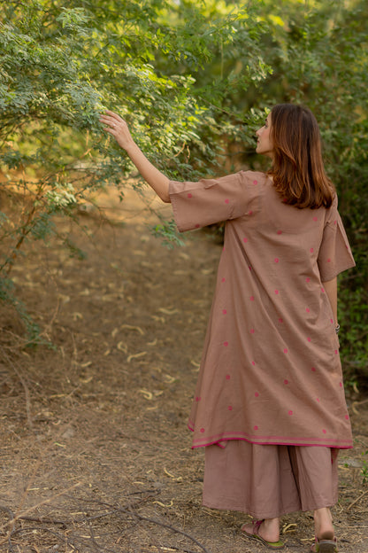 Truffle Pink Jaamdani Kurta Set