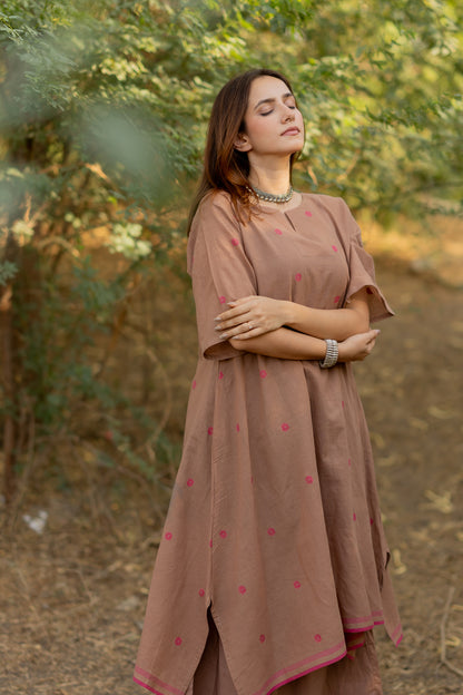 Truffle Pink Jaamdani Kurta Set