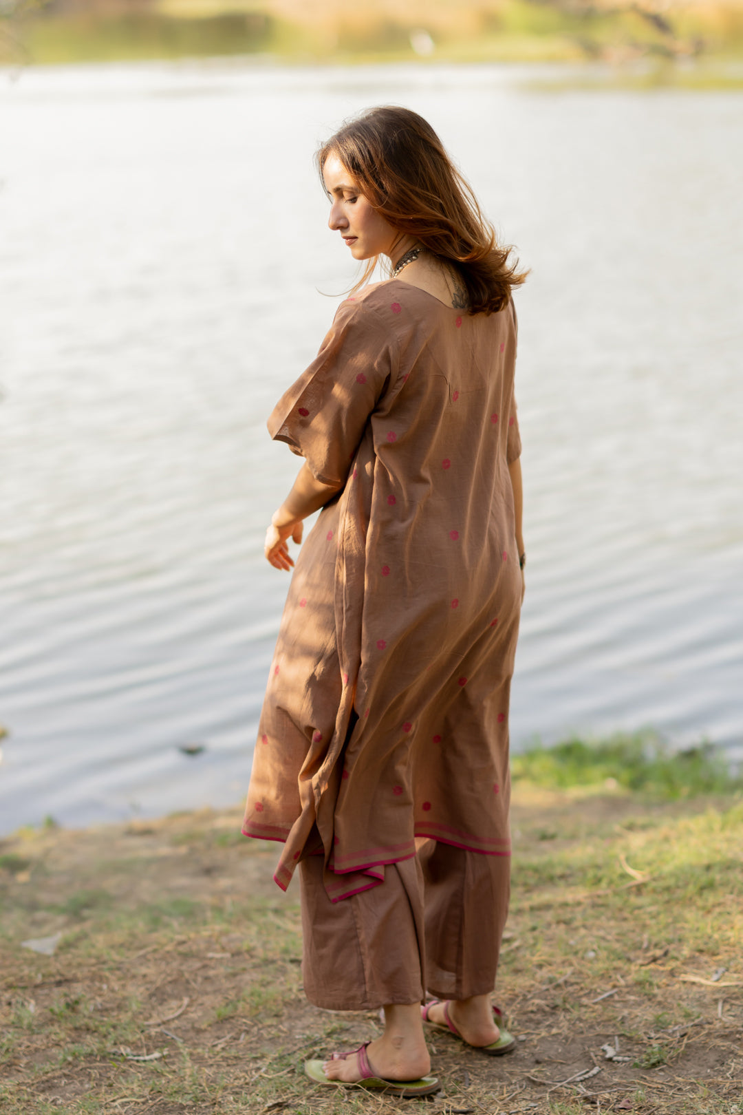 Truffle Pink Jaamdani Kurta Set