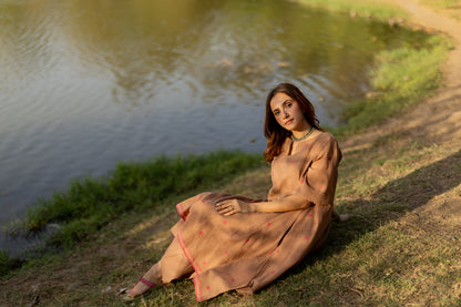Truffle Pink Jaamdani Kurta Set