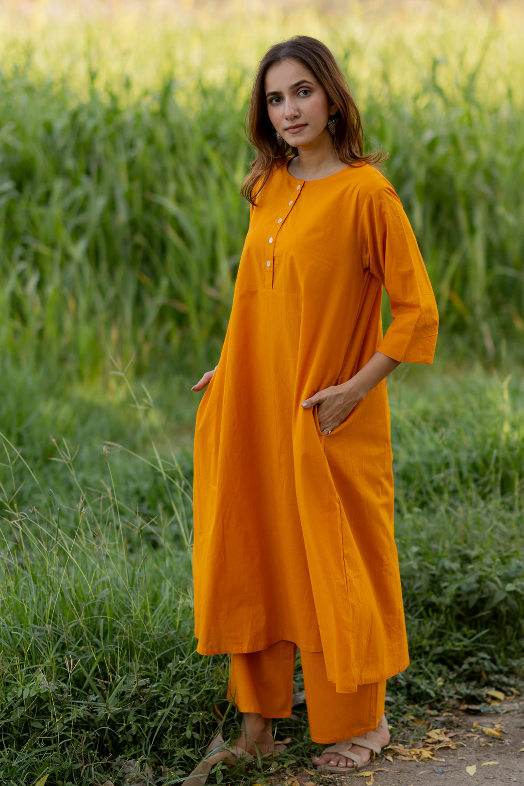 Mango Yellow Kurta Set
