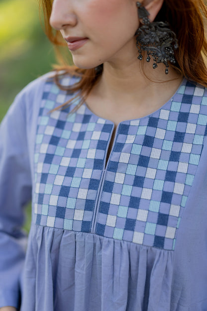 Petal Purple Embroidered Kurta Set