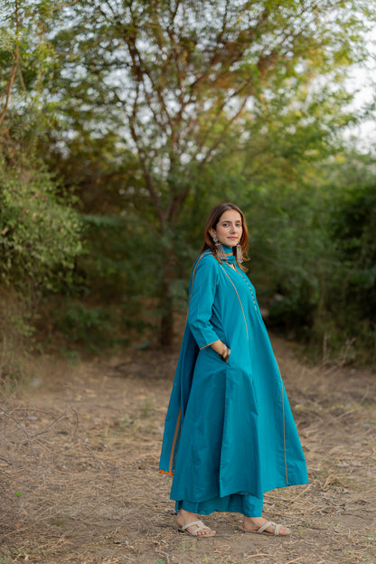 Lagoon Blue Kurta Set with Dupatta