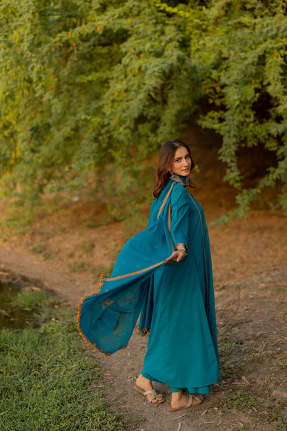 Lagoon Blue Kurta Set with Dupatta