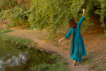 Lagoon Blue Kurta Set with Dupatta