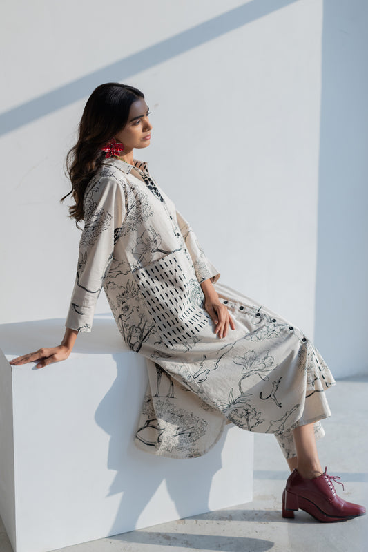 Shell White Safari Tunic Set