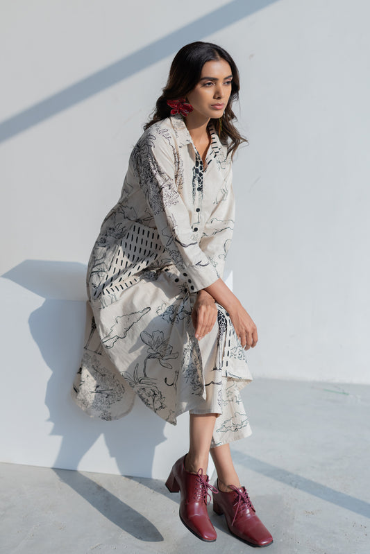 Shell White Safari Tunic Set
