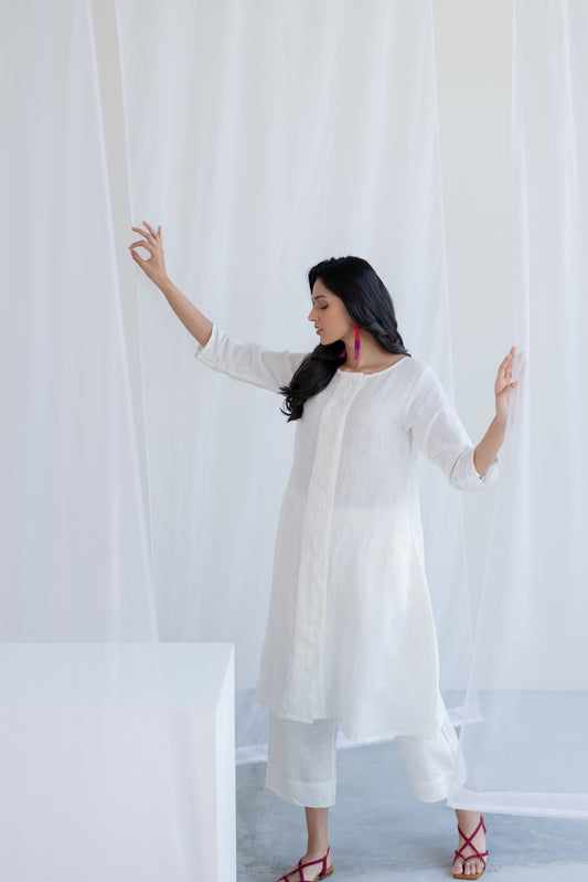 Linear Linen Kurta
