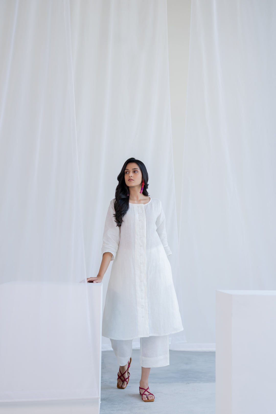 Linear Linen Kurta