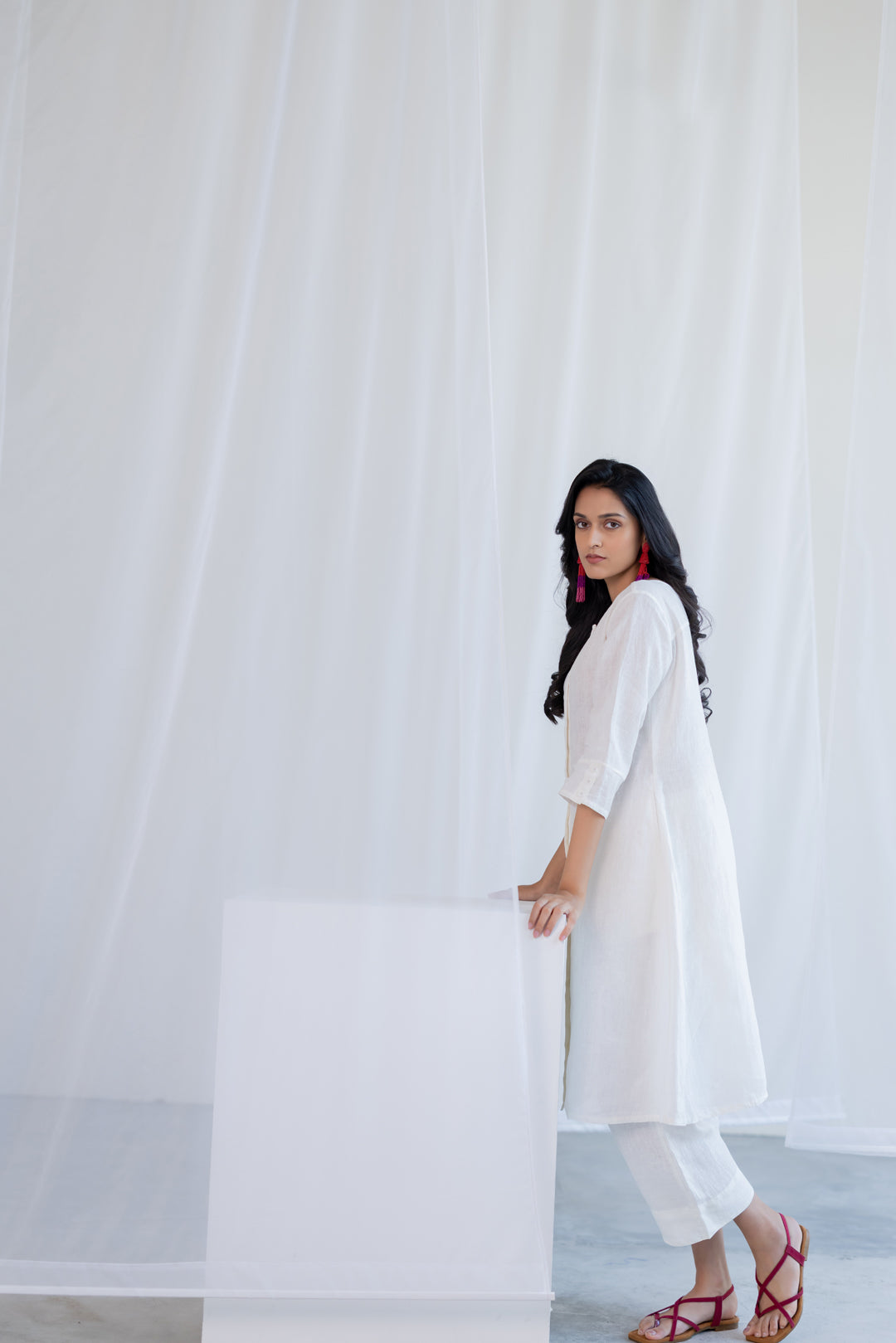 Linear Linen Kurta