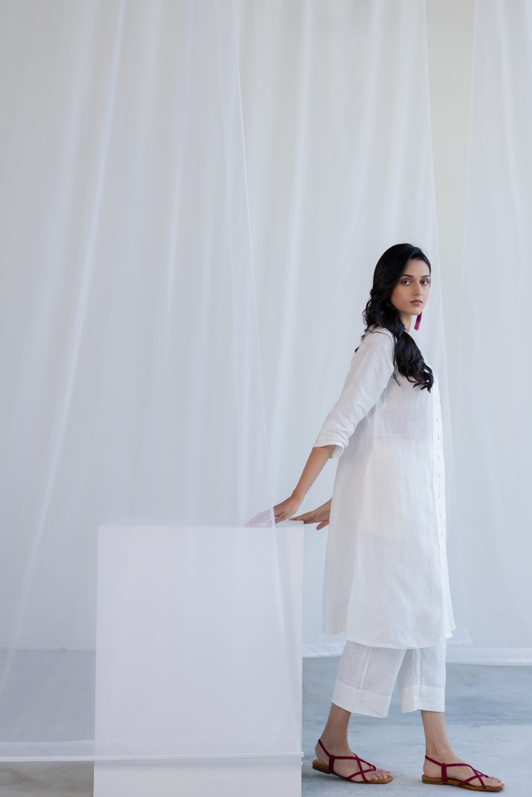 Linear Linen Kurta