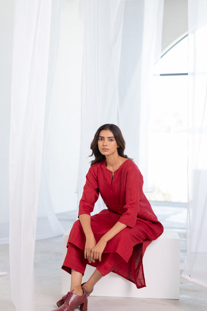 Garnet Adorned Linen Co- Ord Set