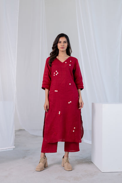 Garnet Blossom Kurta