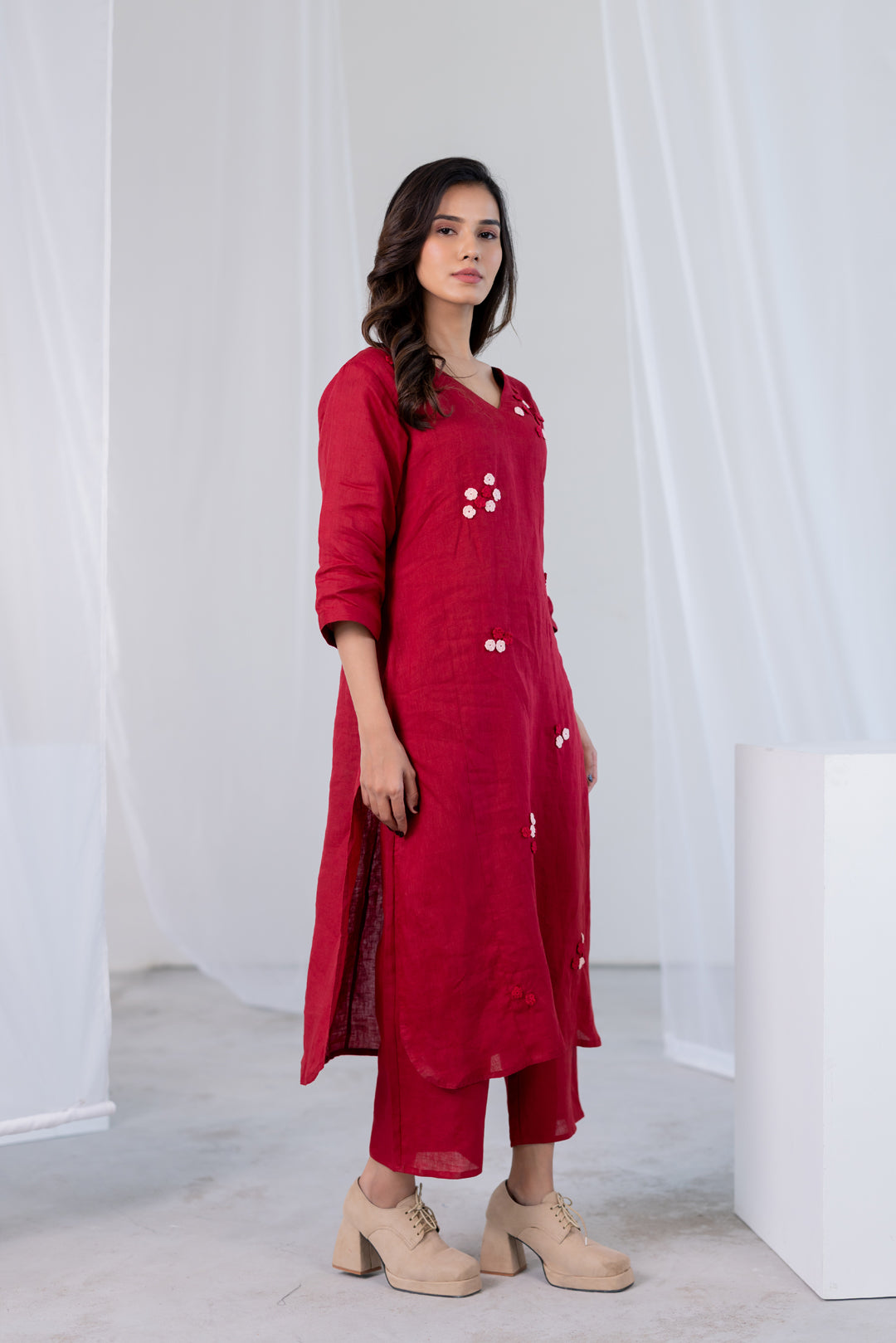 Garnet Blossom Kurta