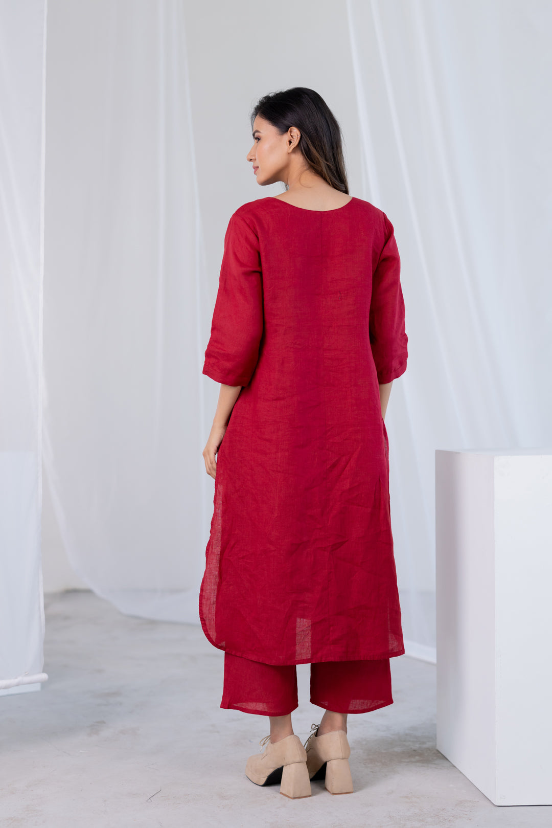 Garnet Blossom Kurta Set
