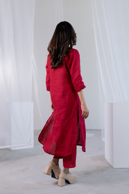 Garnet Blossom Kurta