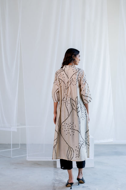 Ecru Bandhani Kurta
