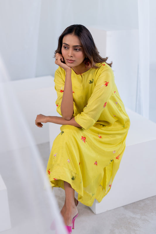 Citrus Flame Kurta