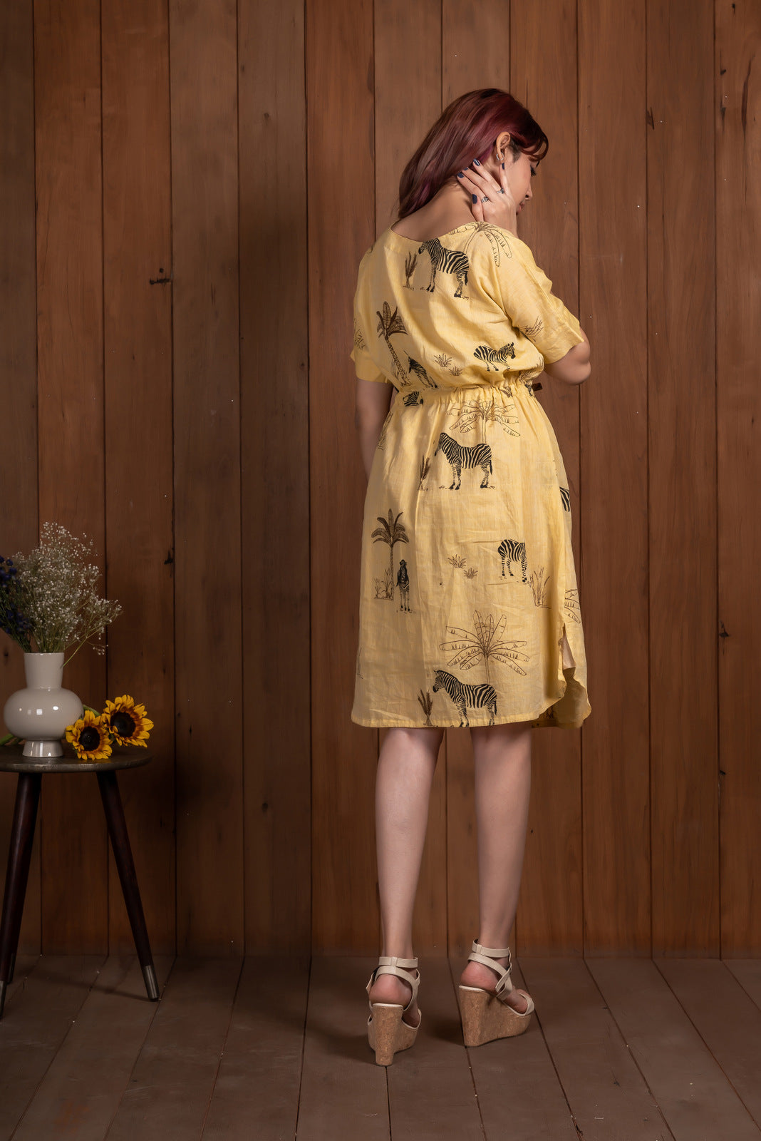 Zebra and palms kaftan