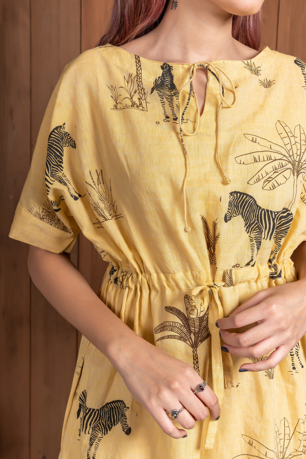 Zebra and palms kaftan