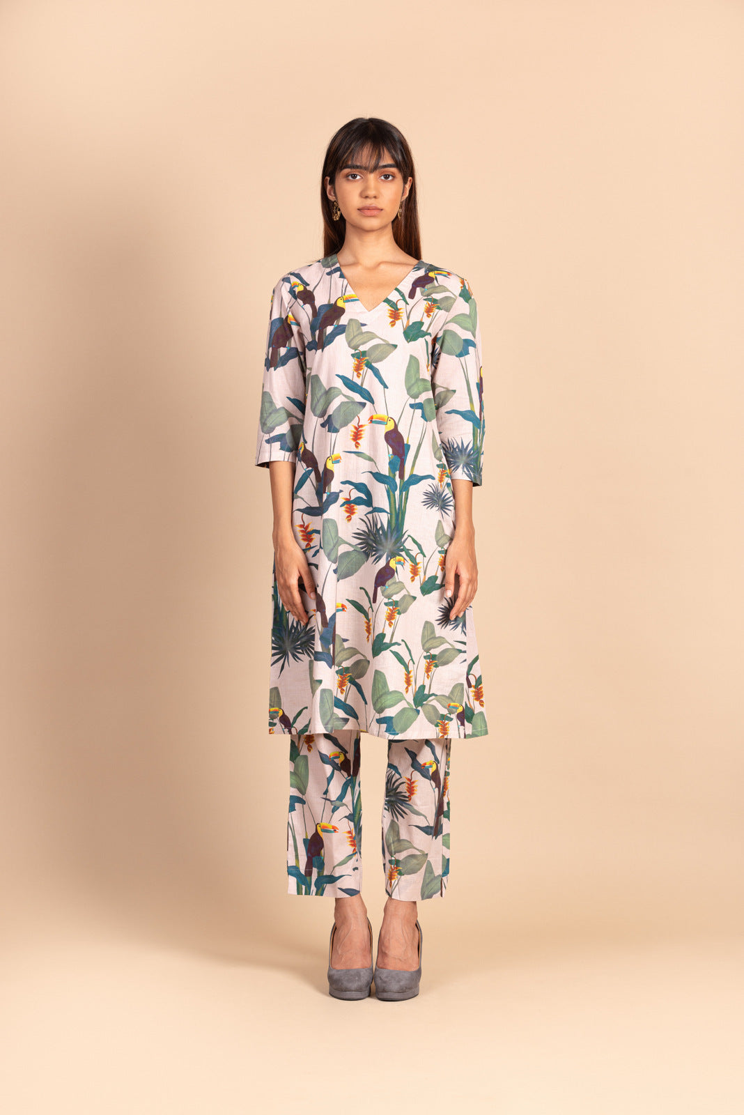 Pale Pink Toucan Dress Set