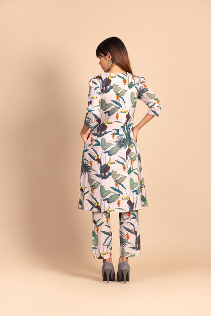 Pale Pink Toucan Dress Set