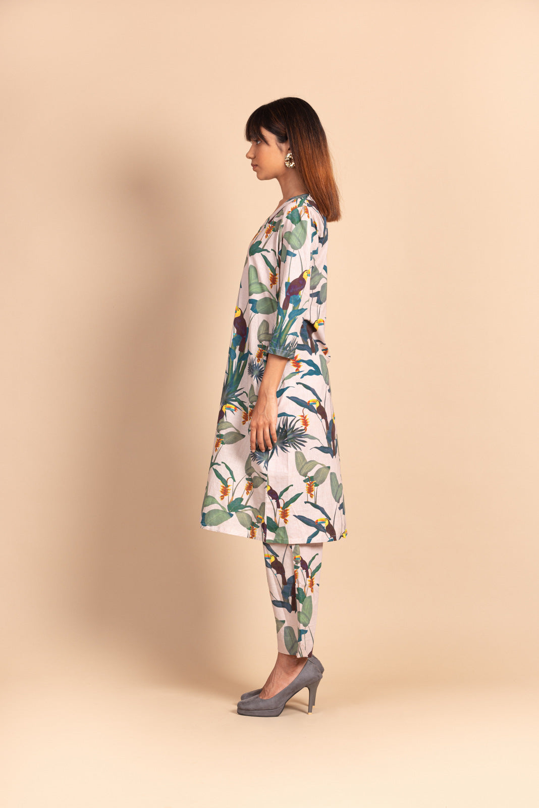 Pale Pink Toucan Dress Set