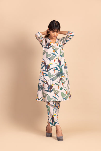 Pale Pink Toucan Dress Set