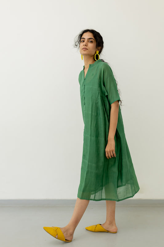 Bottlegreen Chanderi Dress
