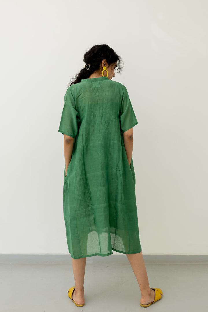 Bottlegreen Chanderi Dress
