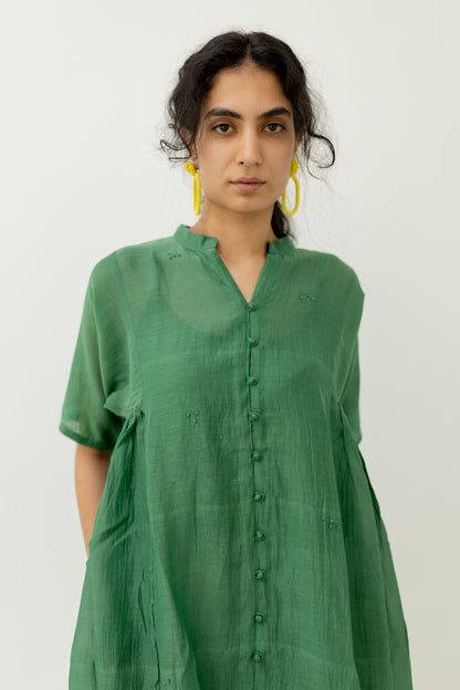 Bottlegreen Chanderi Dress