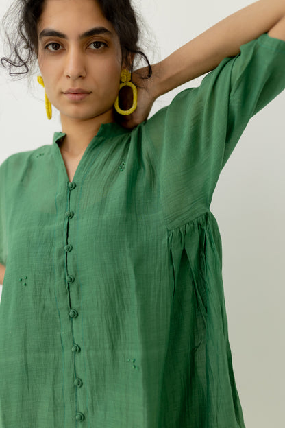 Bottlegreen Chanderi Dress