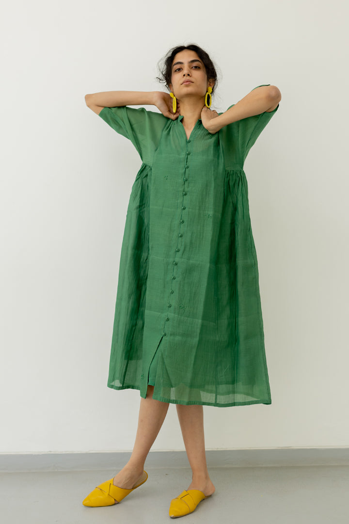 Bottlegreen Chanderi Dress