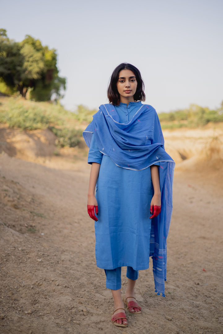 Blue Kurta Set with Dupatta
